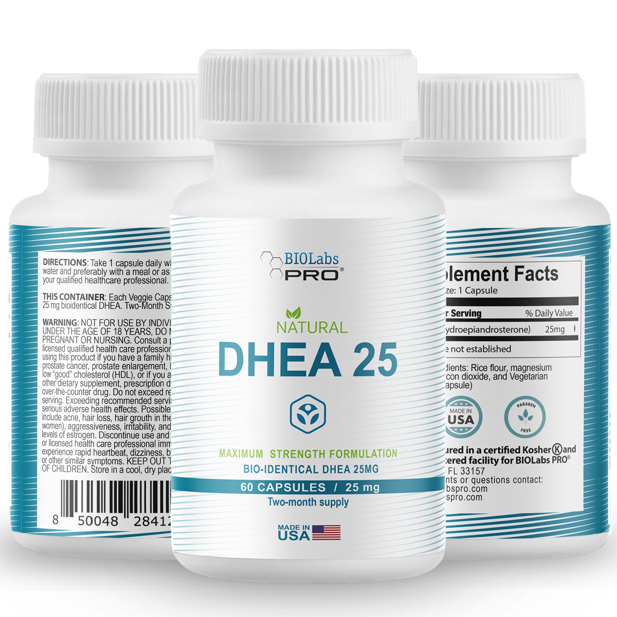 DHEA 25MG PROFESSIONAL STRENGTH ORAL SUPPLEMENT - 60CT 2 MONTH SUPPLY