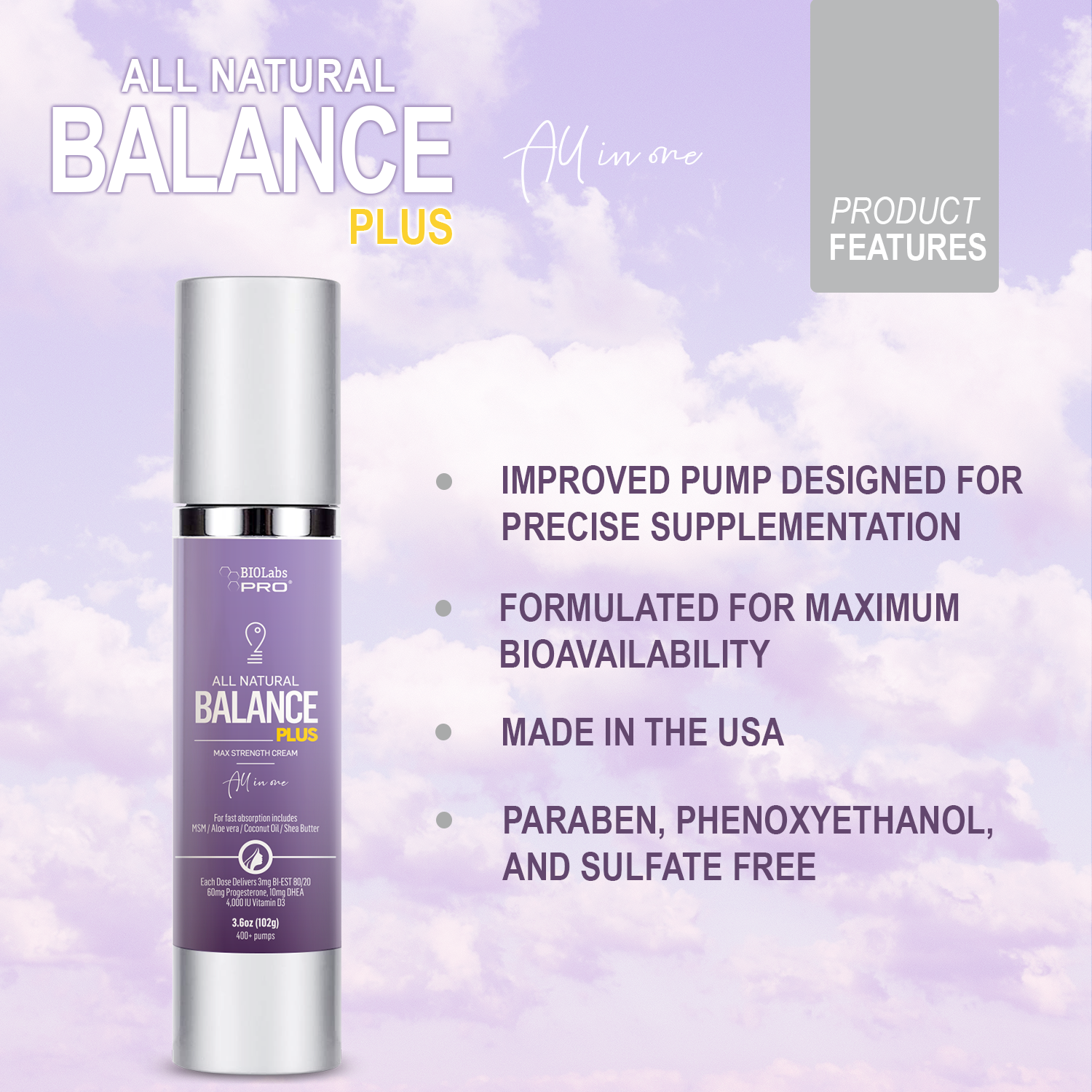 BIOLabs PRO Natural Balance PLUS Cream