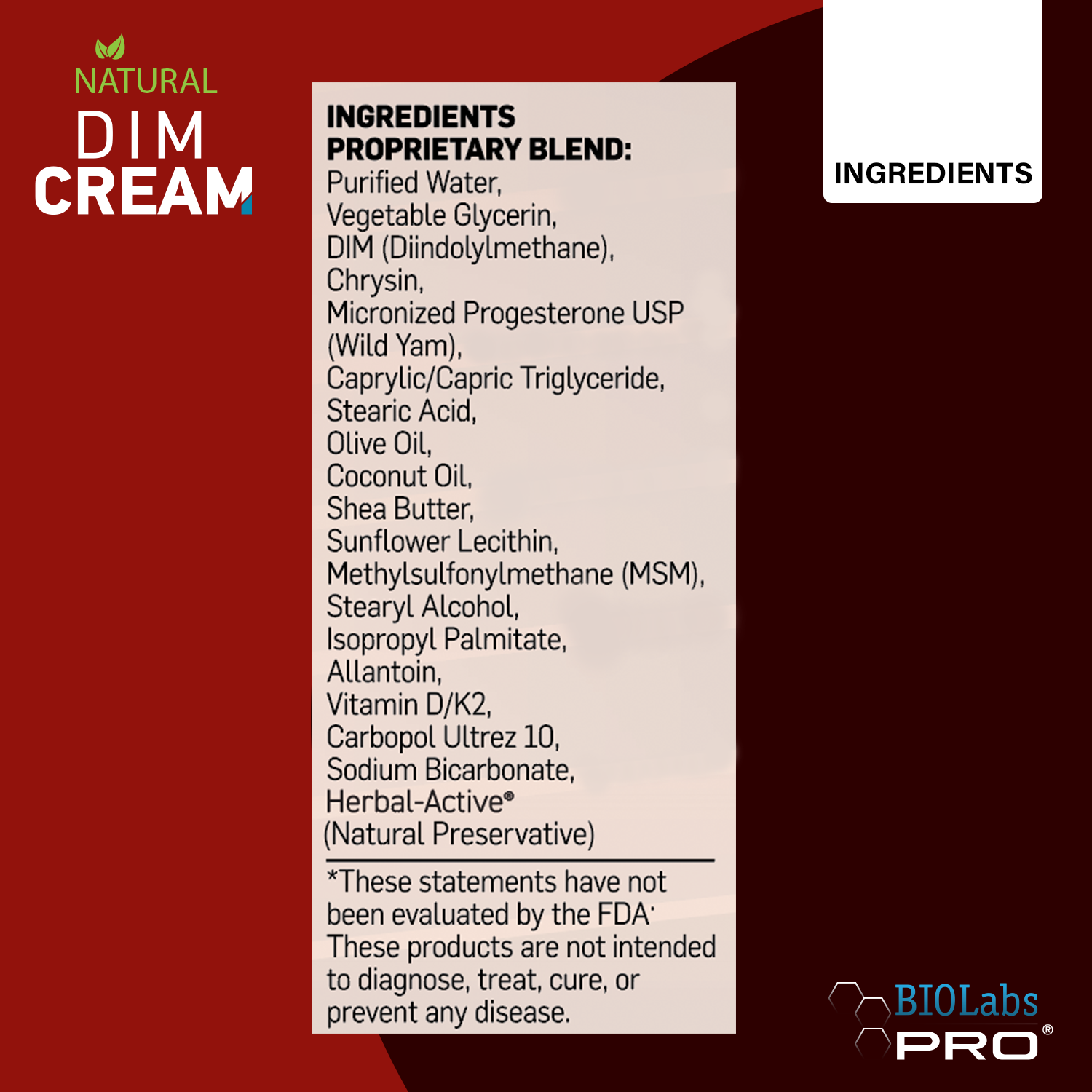 BIOLabs PRO® Estro Blocker - DIM Cream