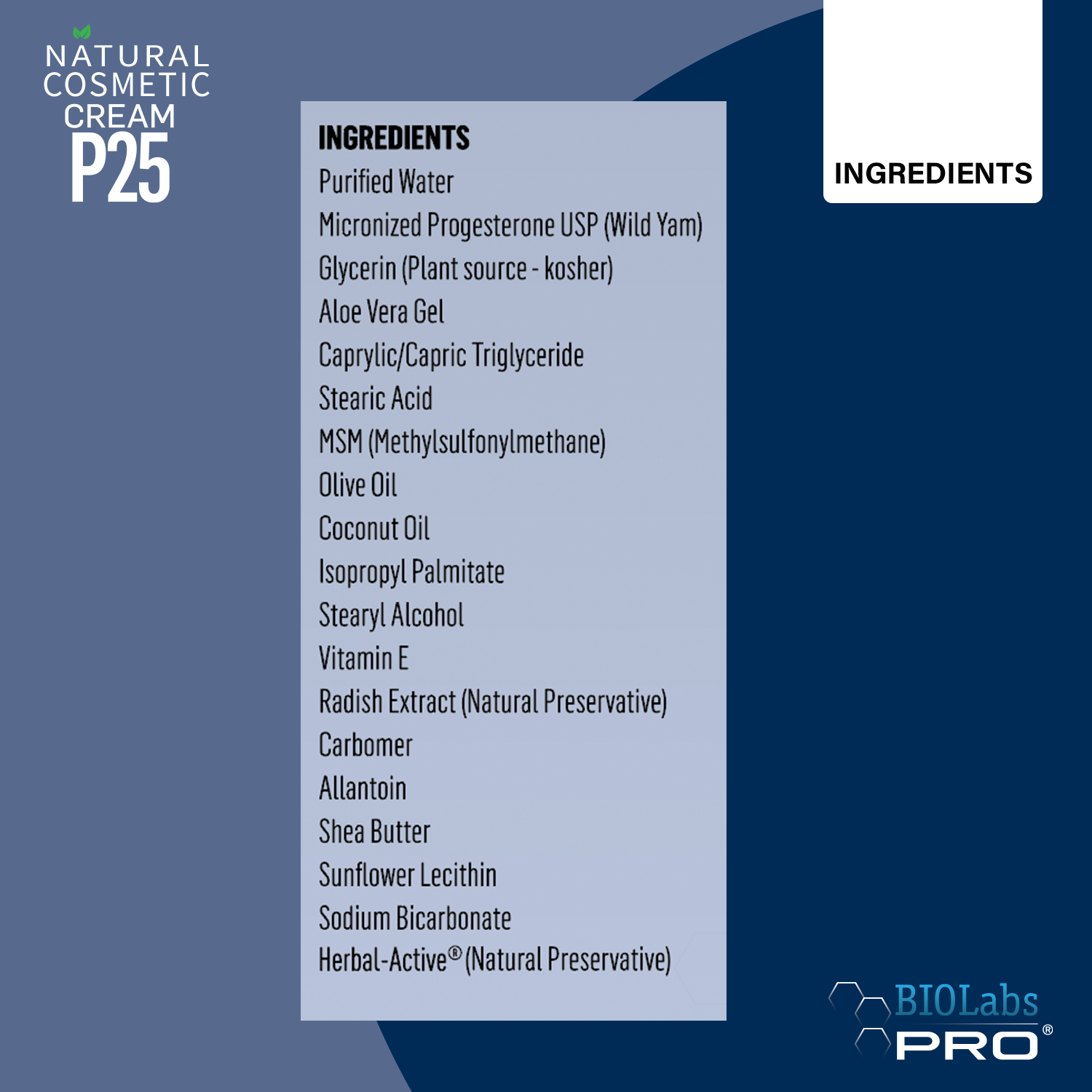 BIOLabs PRO® Natural P25 Cream