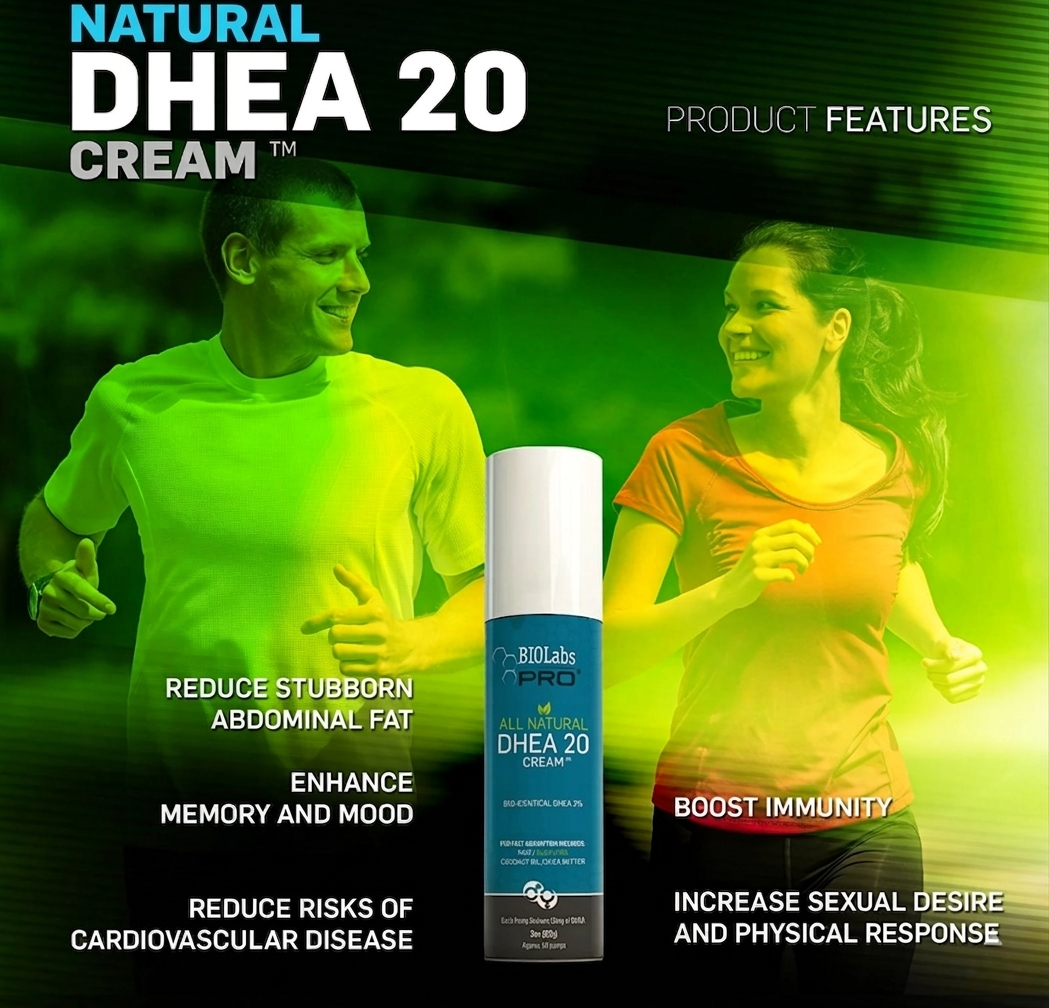 BIOLabs PRO Natural DHEA 20MG CREAM 3oz (3-pack bundle) 6 month Supply!