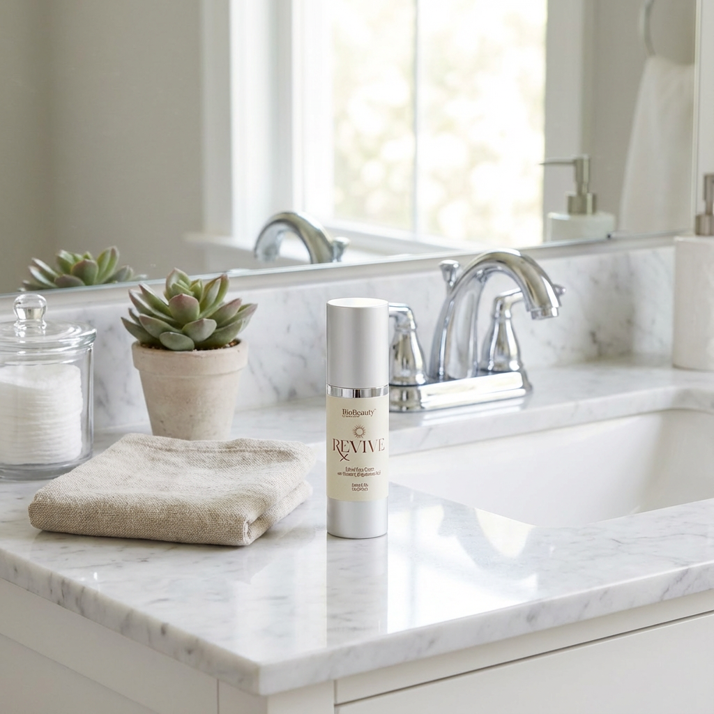 BIOBeauty Revive Day Cream – Maximum Strength Estriol .3% Face Cream with Vitamin C, Hyaluronic Acid