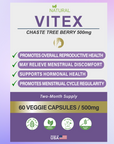 BIOLABS PRO Natural Vitex Chasteberry Supplement for Women - Pure Chaste Tree Berry Extract 500mg