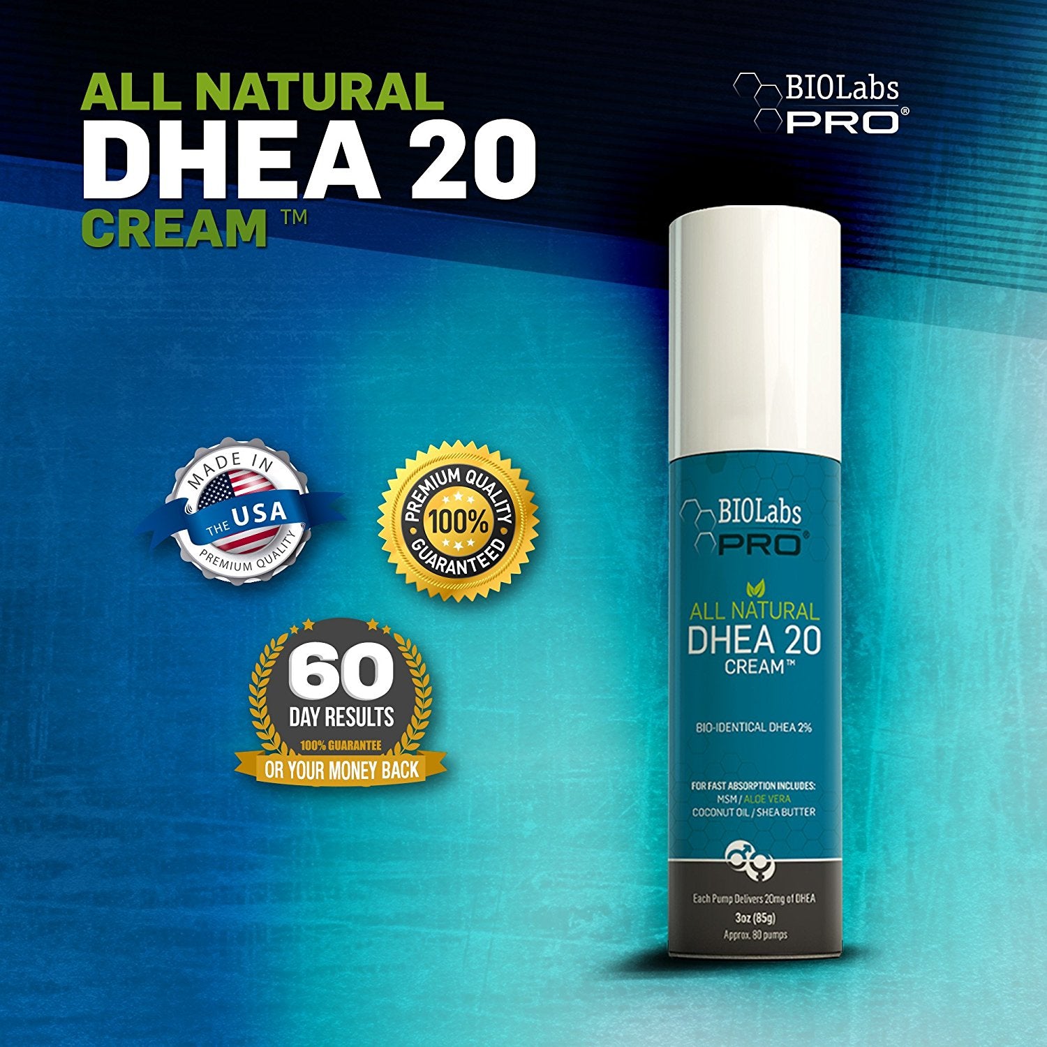 BIOLabs PRO® Natural Dhea 20mg Cream