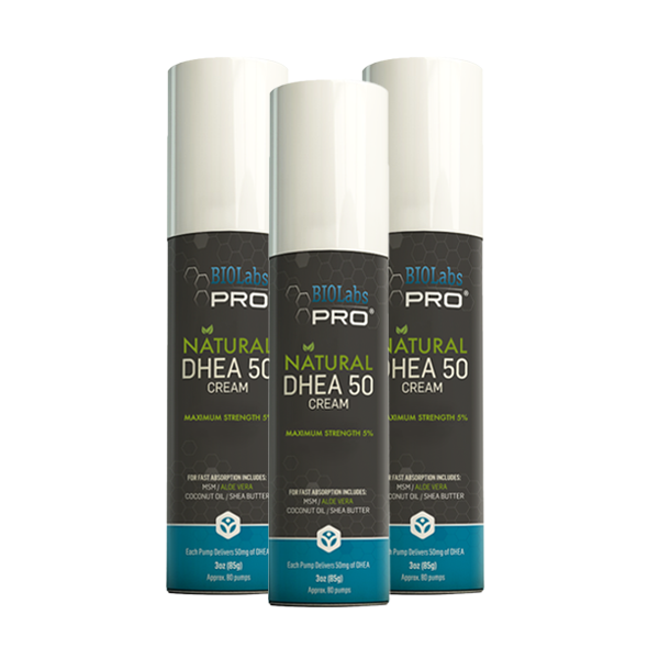 BIOLabs PRO Natural 50MG DHEA CREAM 3oz (3pack bundle) 6 month Supply